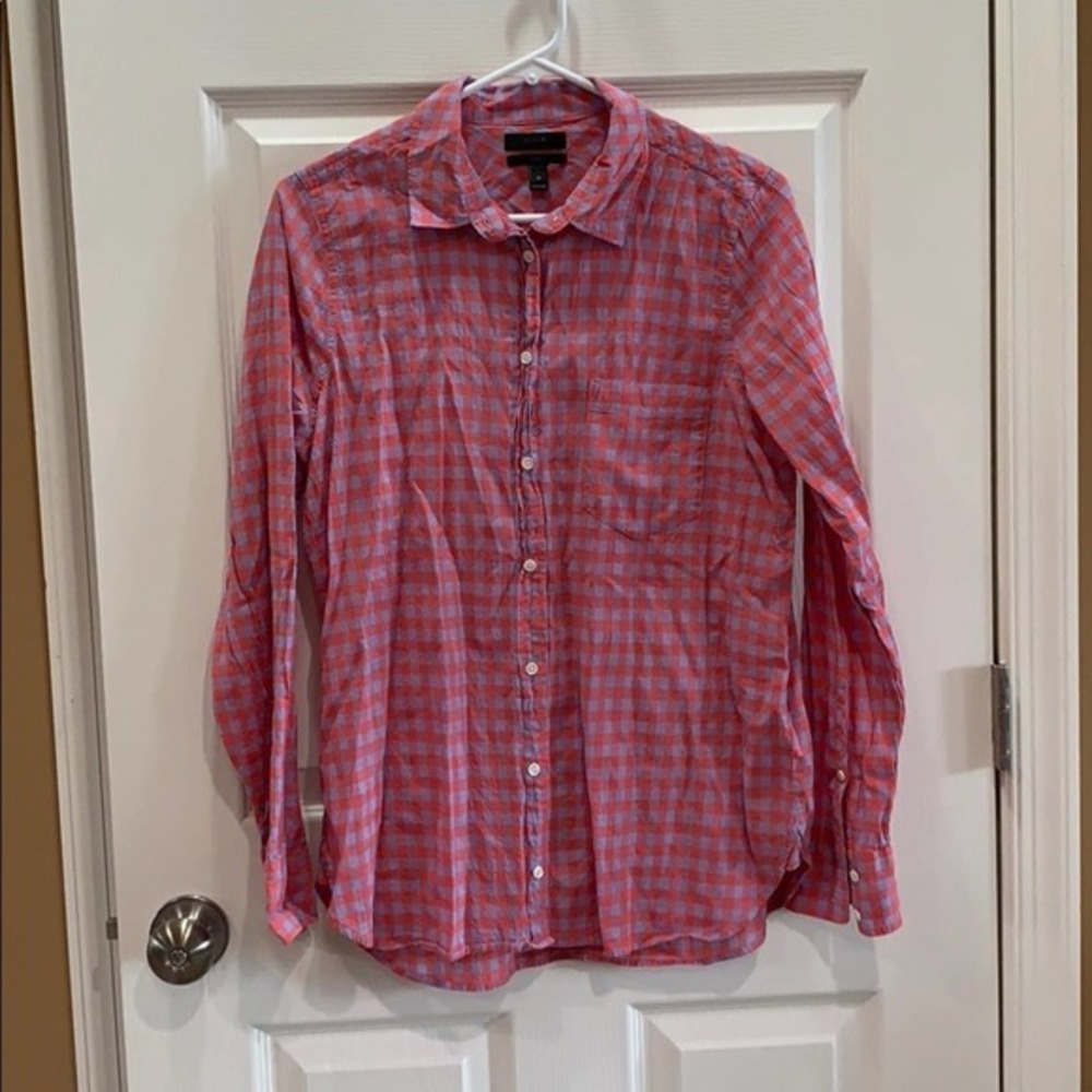 J.Crew sz‎ 10 plaid button down long sleeve top